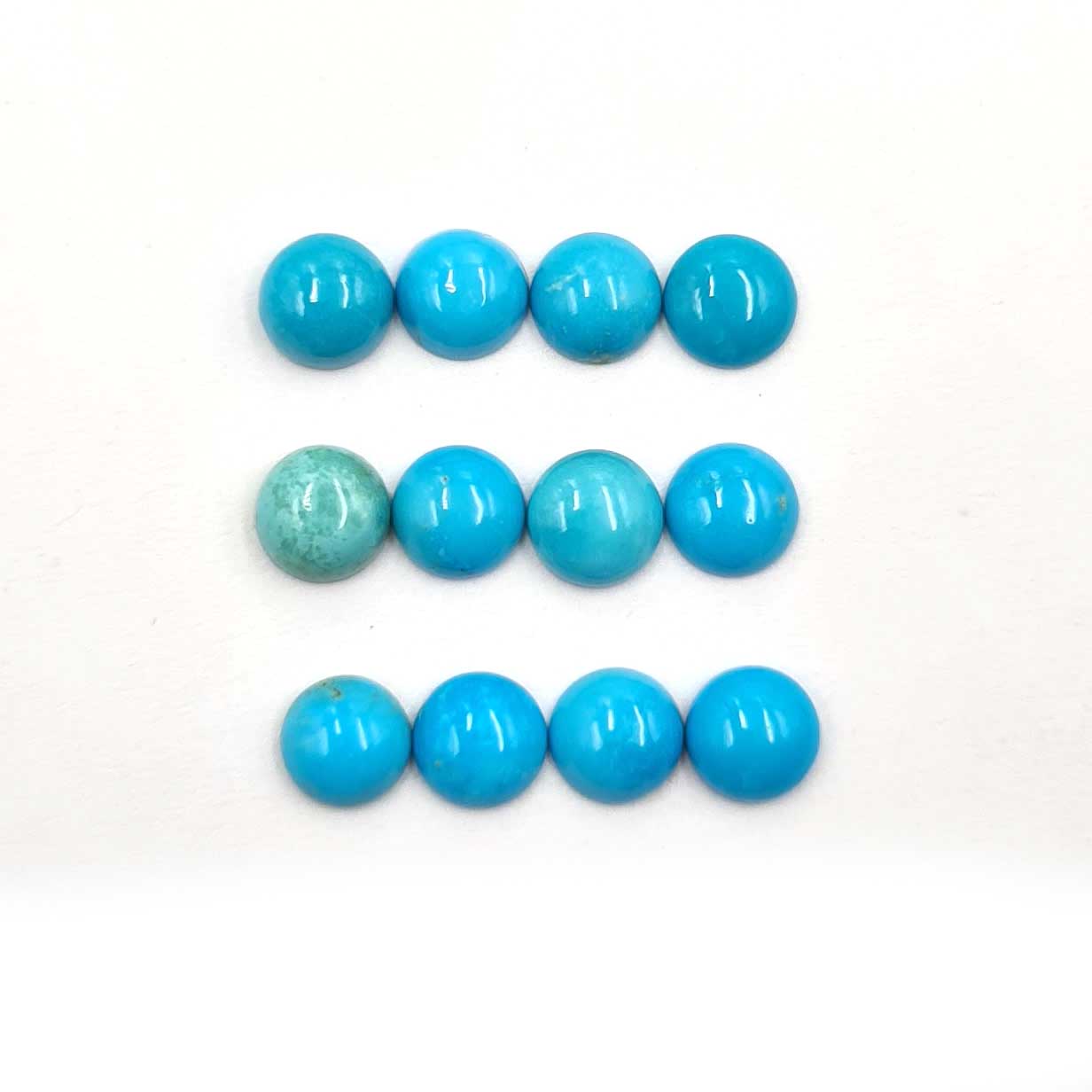 Natural Sleeping Beauty Turquoise Round Cabochon Loose gemstone Lot 5 Pcs 7 MM 5 CT For Jewelry Making S синий