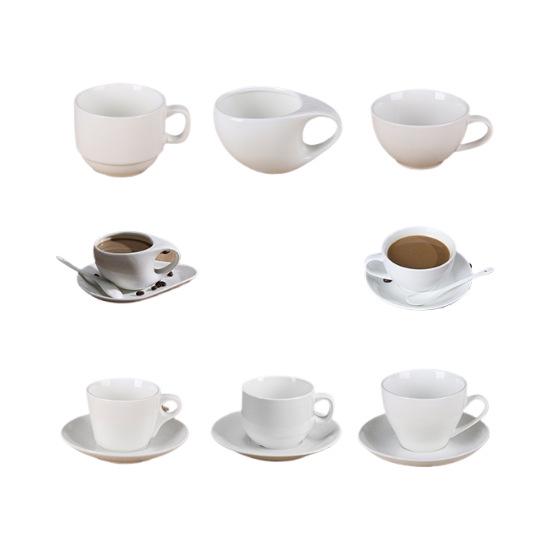 Elegant White Ceramic Coffee Cup & Saucer Set with Spoon – Ideal for Home or Hotel Use