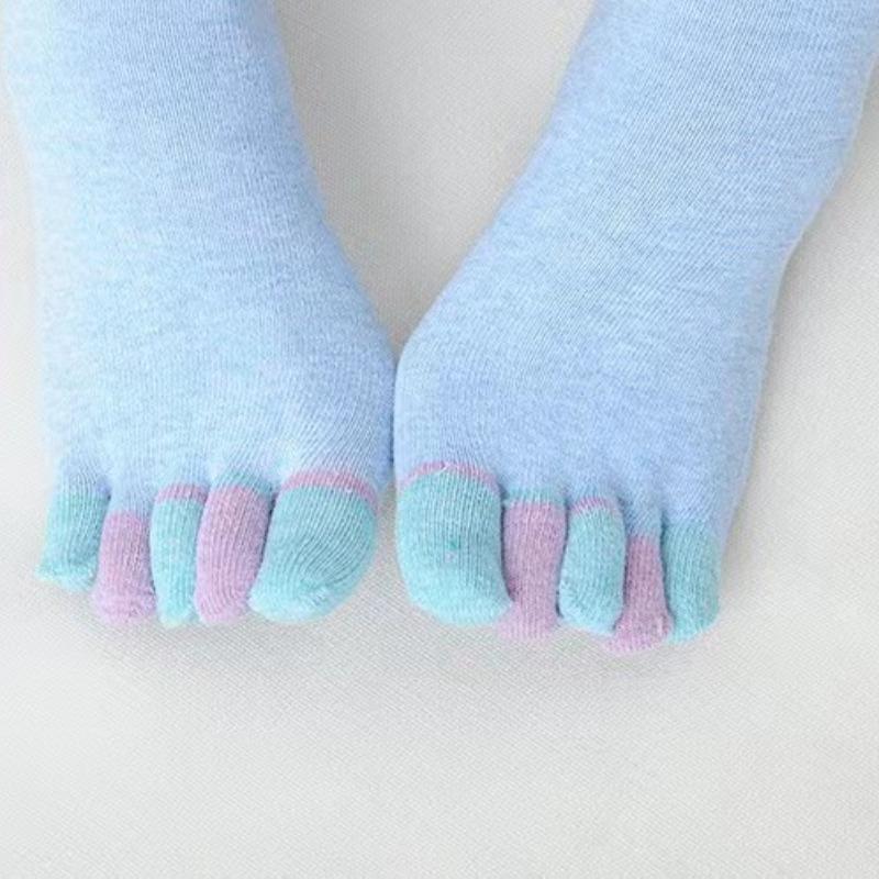 6 par dame femtå-sokker bomull pustende elastiske ankel korte sokker avslappet høy kvalitet jentesokker myke morsomme tåsokker