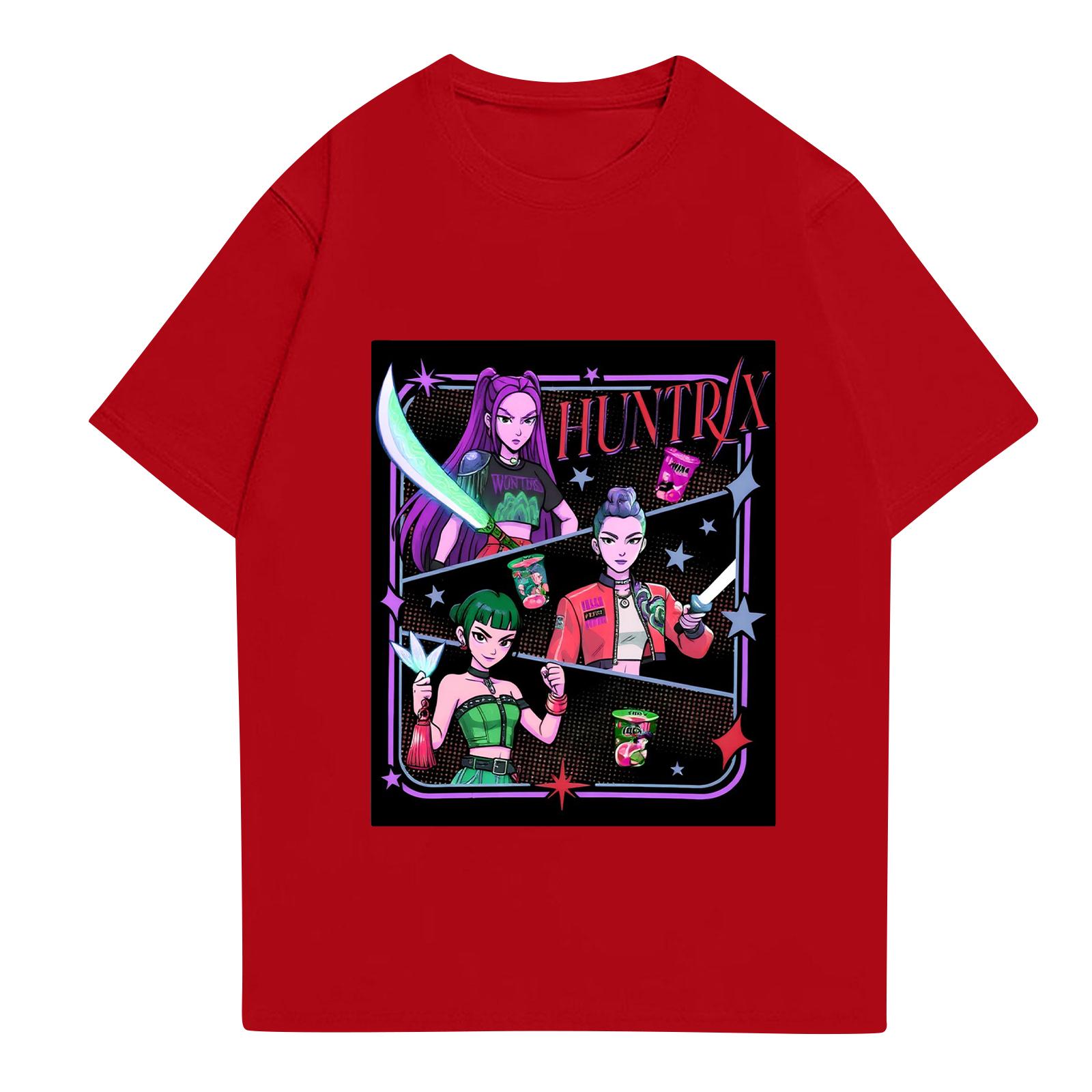 

Детская футболка с коротким рукавом с аниме-принтом 150 красный