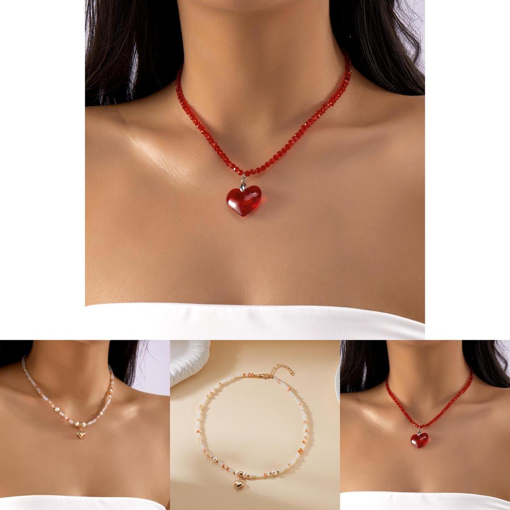 Heart Shape Jewelry With Alloy Water Crystal And Pearl For Youth And Adults