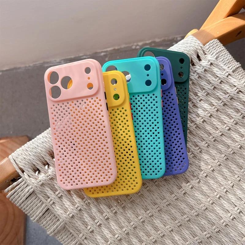Heat Dissipation Breathable Cooling Phone Case For iPhone 17 Pro Max 17 Pro 17 Air 16 16e 15 14 Pro Max 14 15 Plus Soft Silicone Cover