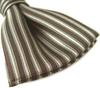 [D+Arts] Sophisticated Brown Bow Tie, Horizontal Stripe, Silk, Made In Japan, Nishijin Weave (Brown)