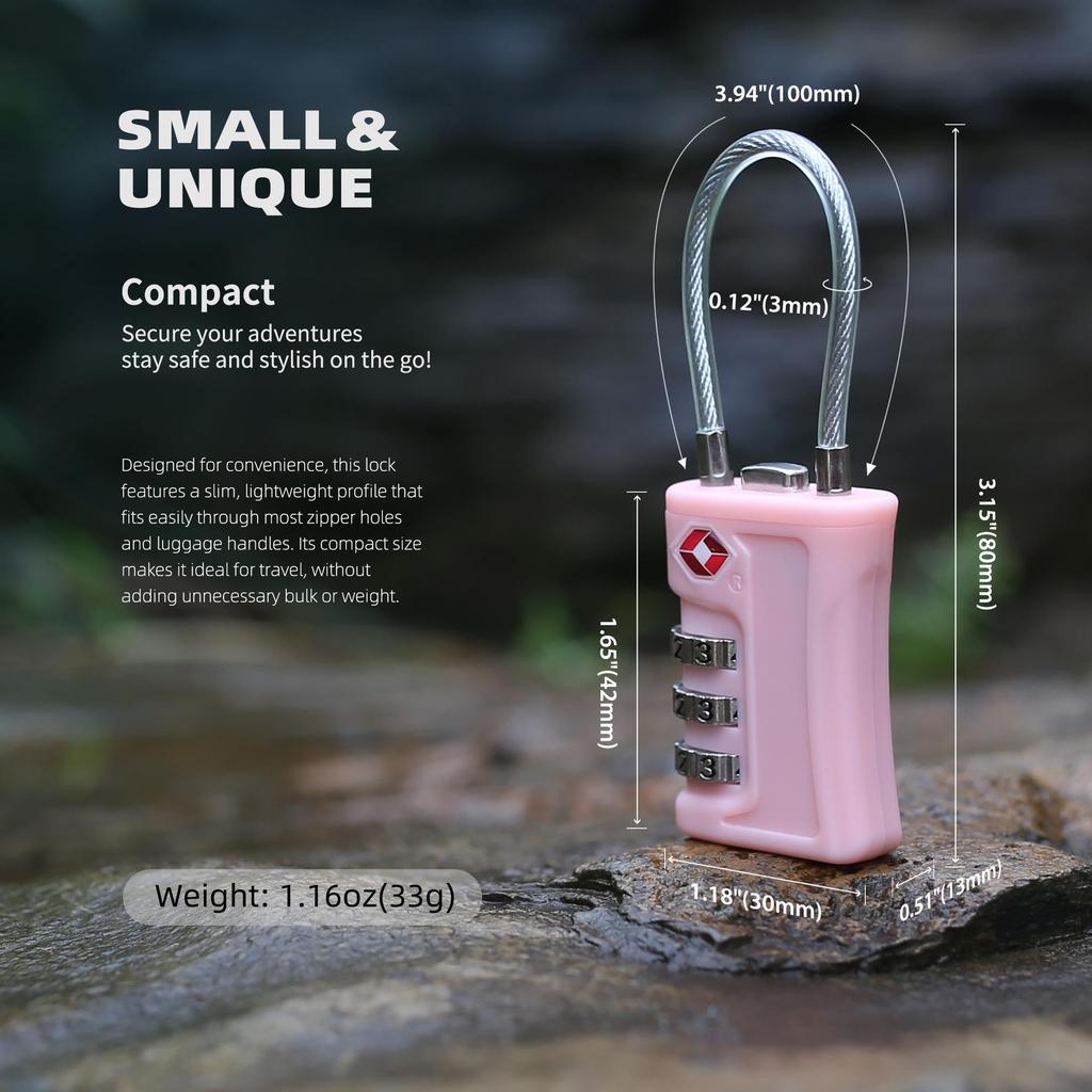 TSA-Approved Travel and Gym Suitcase Padlock with Password