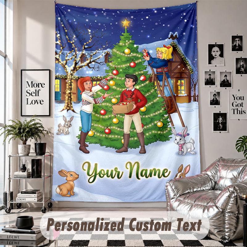 Benutzerdefinierte Wandteppich-Wandbehang, Bibi & Tina Personalisierter Name Text Heimwanddekoration