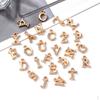 26 Pieces A-Z Letter Alloy Charms Made From Pendant Alphabet Beads for DIY Keychain Necklace