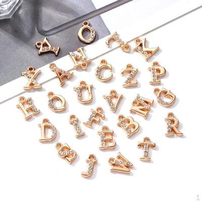 26 Pieces A-Z Letter Alloy Charms Made From Pendant Alphabet Beads for DIY Keychain Necklace