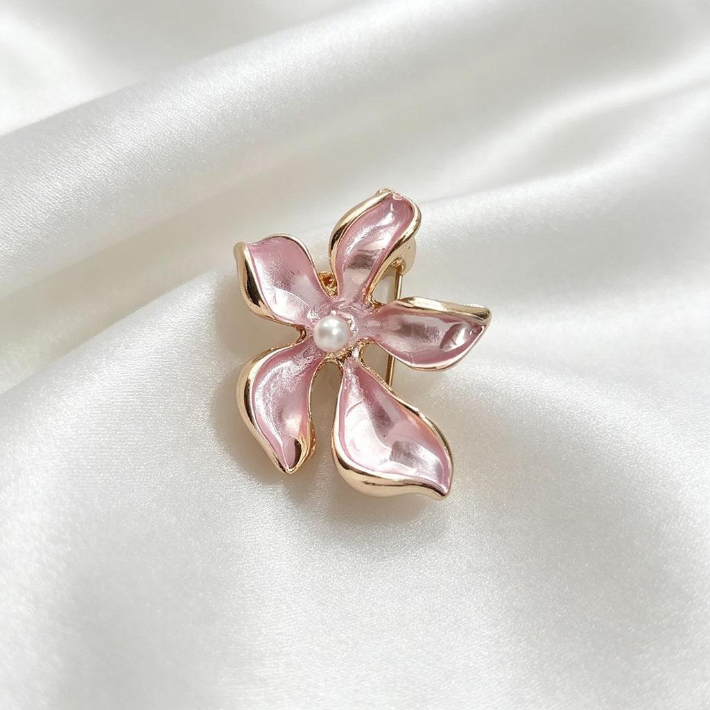 Love Lotus Pink Lotus Brooch for Women, High-End Dropping Oil Flower Chinese Style Brooch, Cheongsam Pin Accessories