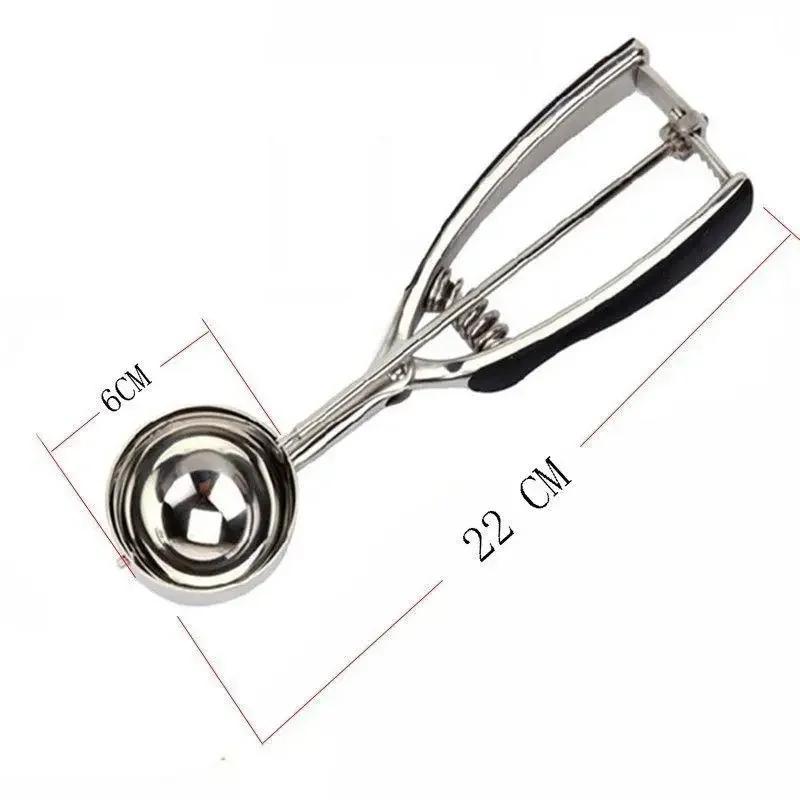 New Kitchen Ice Cream Mash Potato Scoop Stainless Steel Spoon Spring Handle Kitchen Accessories Wholesale 3 Size for Choose