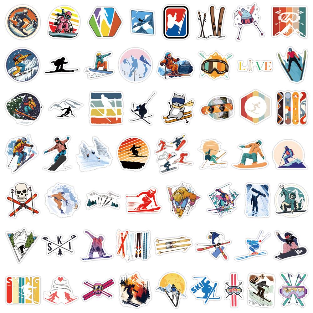 1055Pcs Ski Graffiti Stickers Personalized Creativity Diy Luggage Scooter Scooter Motorcycle Helmet Decoration Decal Toy Gift