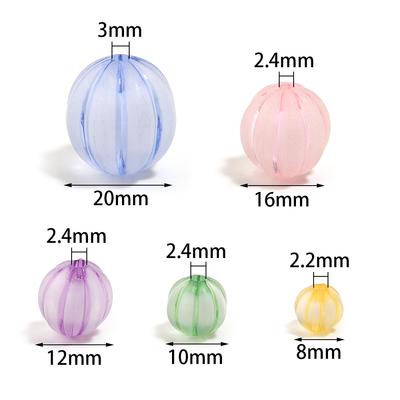 10-100pcs Pumpkin Acrylic Beads Colorful Round Loose Beads For Jewelry Making DIY Necklace Bracelets Phone Key Chain Accessories