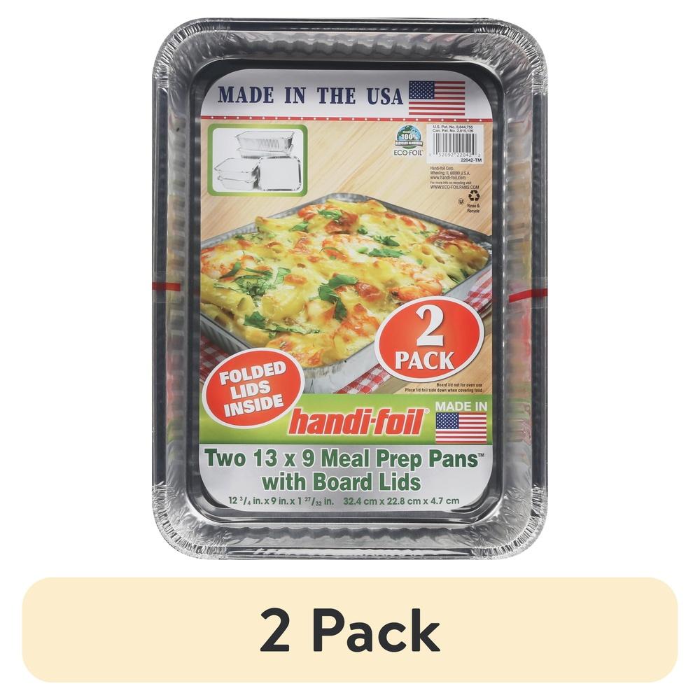 

Набор из 2 алюминиевых контейнеров для приготовления еды с загнутыми крышками, контейнеры для еды на вынос, экологичные, для остатков, для вечеринок, для планирования питания, для заморозки United States