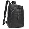 Simple Men'S Leather Backpack Men'S Cowhide 14-Inch Schoolbag Going Out For Travel Commuter Black Backpack