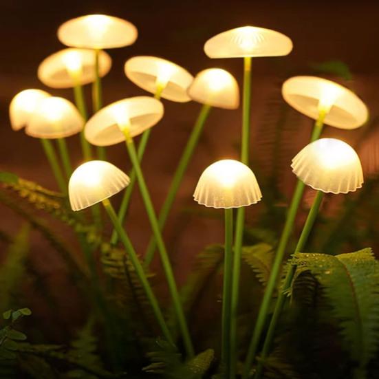 Solar Mushroom Stake Lamp Outdoor Garden Night Light Solar-powered Waterproof Automatic Light Sensor Lights for Patio Pathway