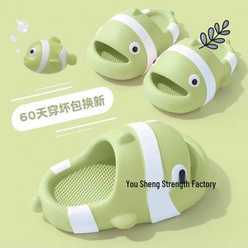 Cartoon Clownfisch Kinder rutschfeste Sommerslipper für Jungen und Mädchen - Indoor Eltern-Kind Badezimmer Schuhwerk