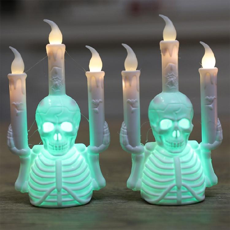 Eerir Parties Decoration for Spooky Setting Stylish Skull Candle Holder Lamp Parties Decoration for Halloween Enthusiast