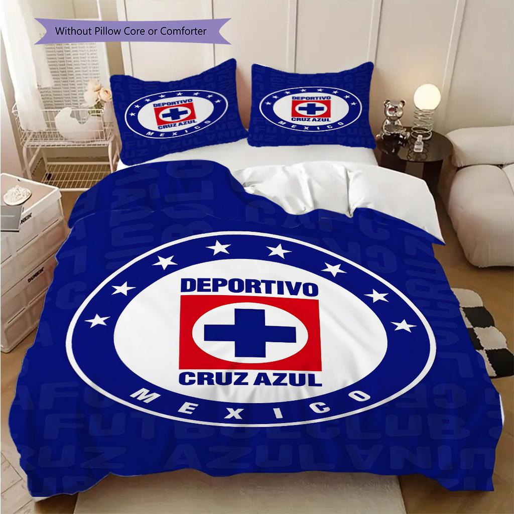 Cruz Azul Pattern Bedding Quilt Set Quilt Cover Pillowcase Home Decoration Birthday Gift (1 * duvet cover + 2 * pillowcase, without core)