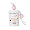 Cute Stainless Steel Straw Mixing Insulated Cup Leak Proof 520ml Vacuum Tumbler Keep Hot &Cold with Handle Milk Coffee Mug