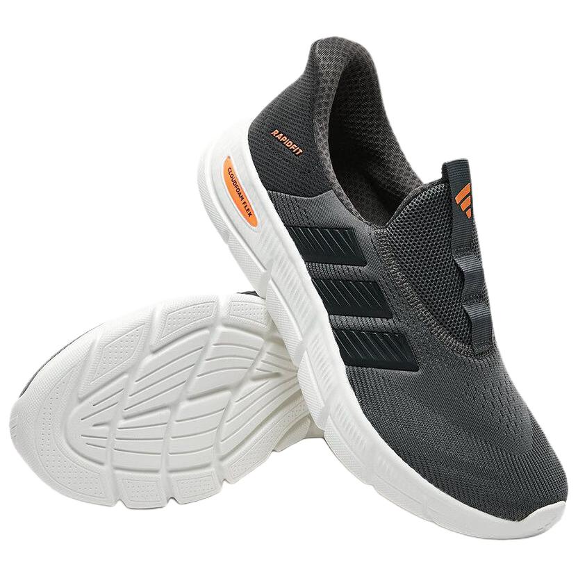adidas Cloudfoam Flex-Lounger Bequem Rutschfest Verschleißfest Atmungsaktiv Niedrig geschnitten Laufschuhe Unisex Sneaker Grau Schwarz KJ5914