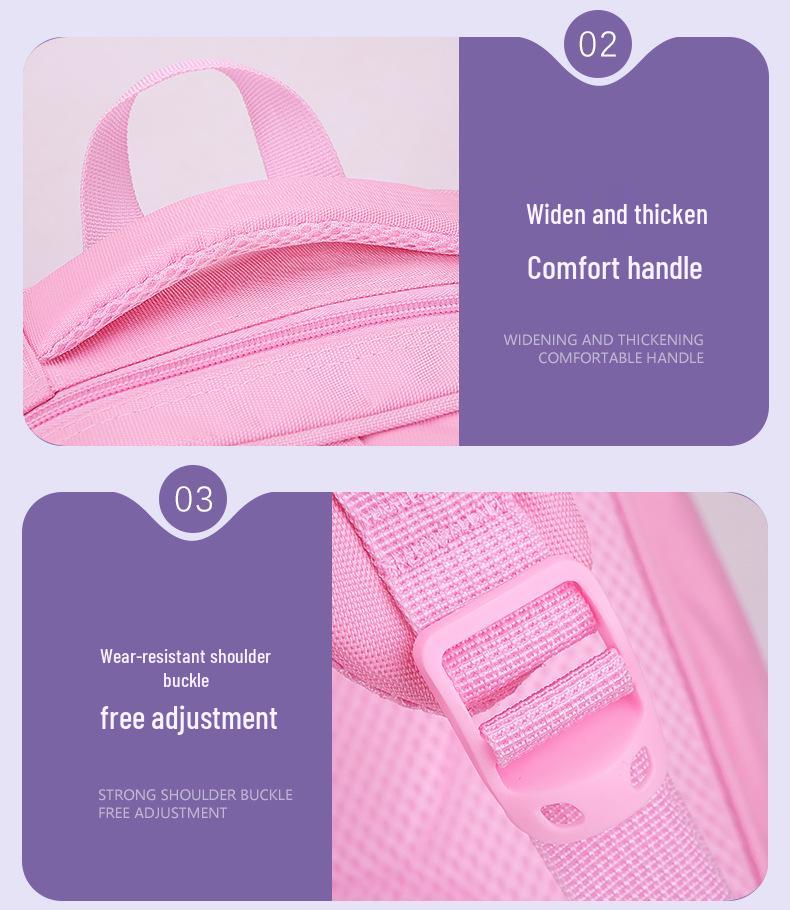 Lightweight Trolley Schoolbag for Primary School Girls - Large Capacity Backpack for Grades 1-6