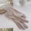 Sweet Mesh Lace Gloves Sunscreen Anti Slip Ice Silk Gloves Sun Protection Short Driving Mittens Ladies