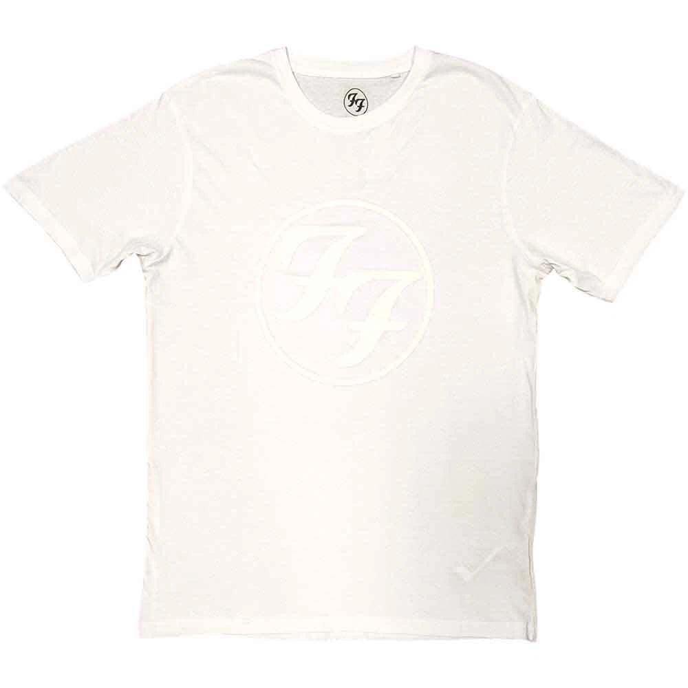 Foo Fighters Unisex Hi-Build T-Shirt: FF Logo (White-On-White) (Medium) 2XL