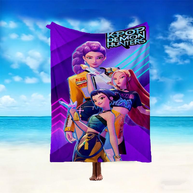 1pc Kpop Demon Hunters Blanket, Super Cozy Printed Home Blanket, All-Season Warmth