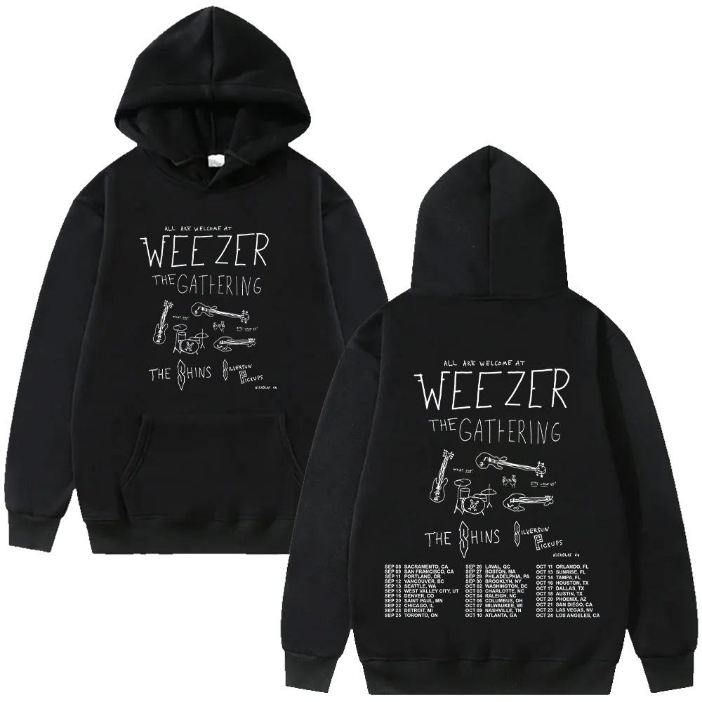 

Weezer Band Tour 2026 Hooide Fashion Men Women Hip Hop Sweatshirts Trendy Hooded Long Sleeve Clothes Oversized Casual Hoody XS чёрный