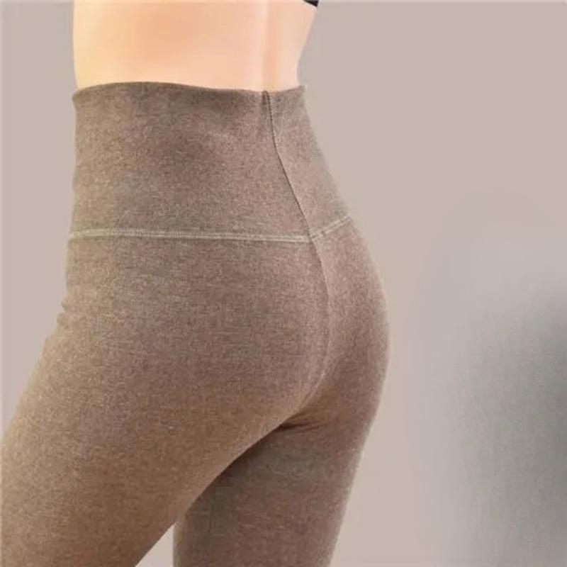 Women's Double - Sided Polar Fleece High - Waist Slimming Autumn Pants Self - Heating Thermal Leggings, Elastic Fleece - Lined Shark Pants Base Layer