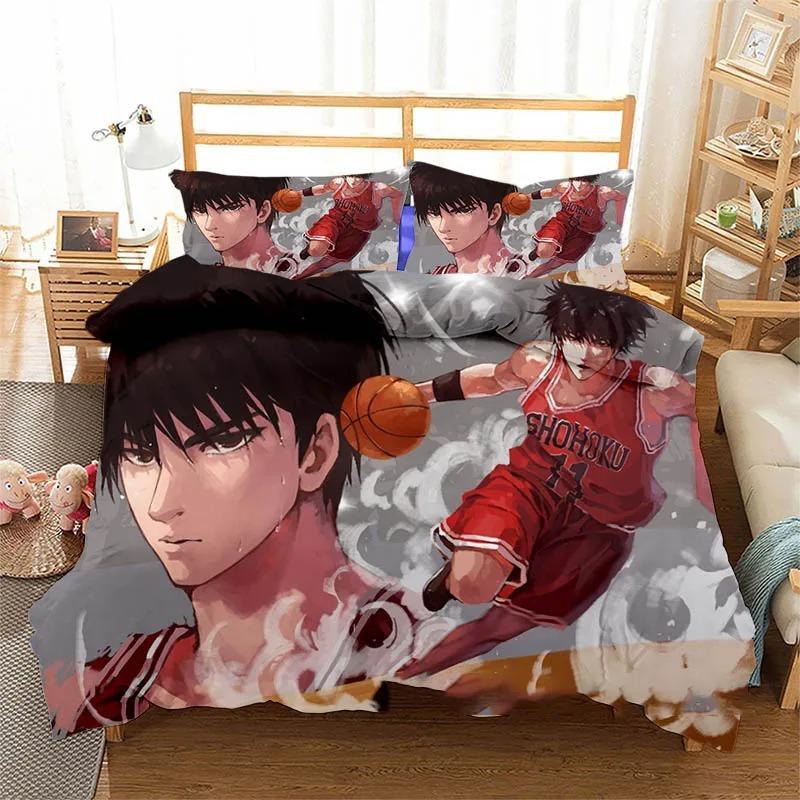

Trendy Warm Twin Queen 3D Printed Anime Slam Dunk Boys Girls Size Bed Kids Adult Home Textileextile Quilt Comforter (quilt)-EU Single(135*200cm)3pcs