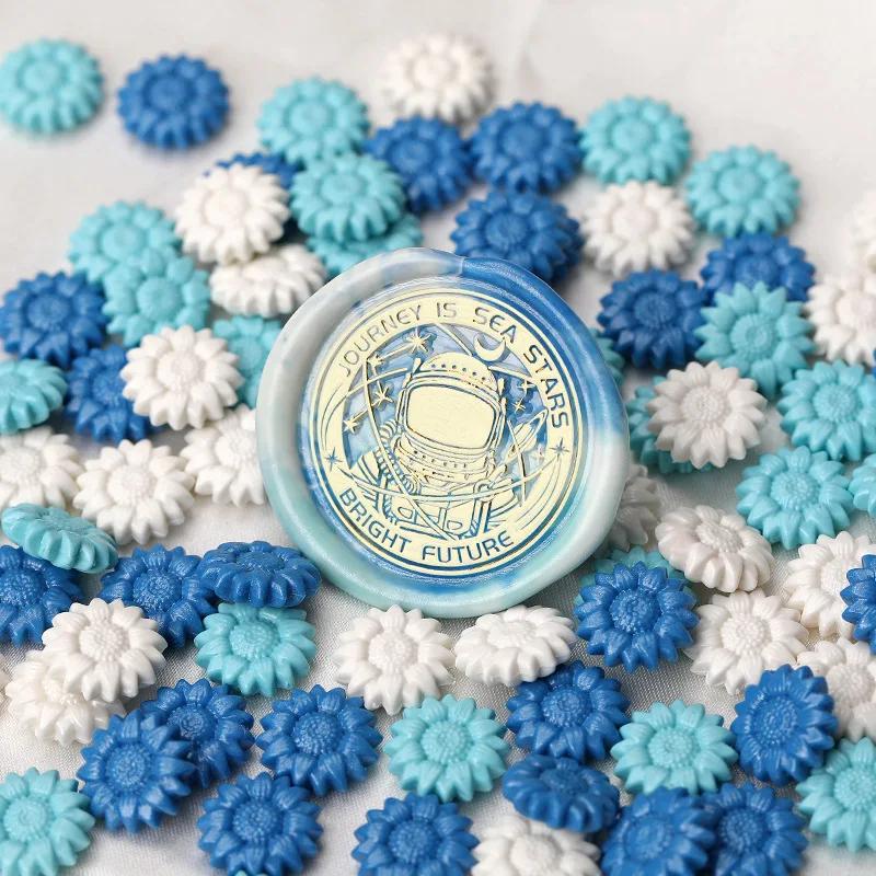 500g Cute Beautiful Mixed Color Sunflower Sealing Wax Particles  for Invitation Envelope Sealing Craft Decoration