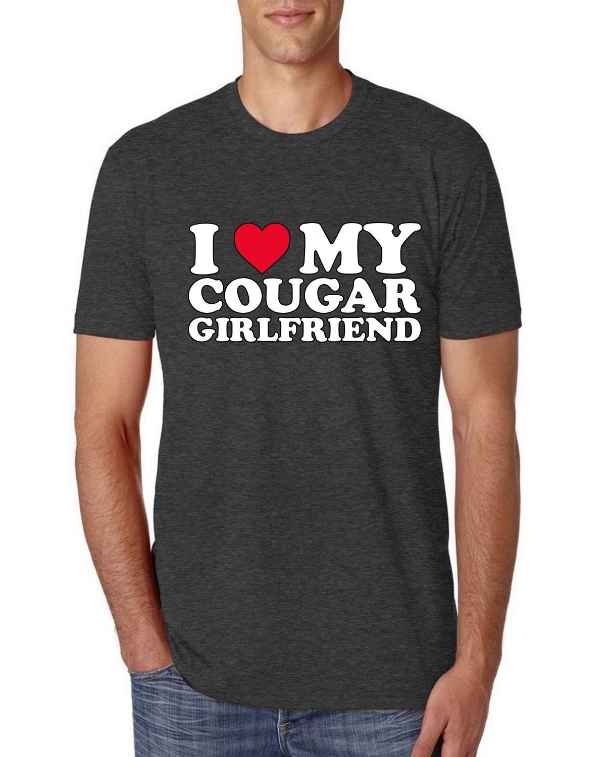 I Love My Cougar Girlfriend Funny Relationship Mens Premium T- Shirt 2XL