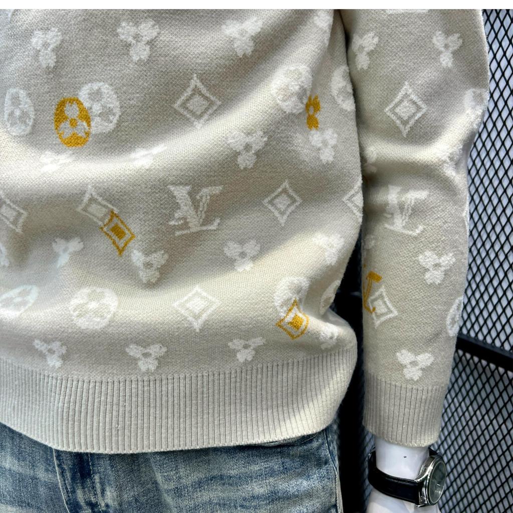 Men's Thick Warm Jacquard Sweater - Casual, Trendy, Loose Fit Knitwear for Winter