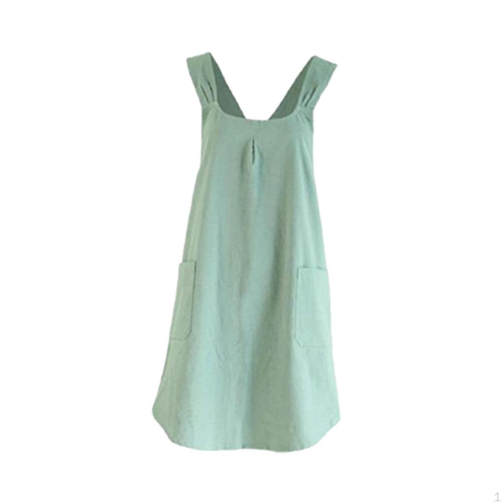 Cotton Kitchen Apron with Cross Back Design, Pinafore for Crafting