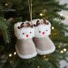 Kids Christmas Sock Ornament Soft Plush Boot Ornament, Decorative Knitted Holiday Party Photo Props Hanging Pendant for Xmas Tree, Decor Tree Branch