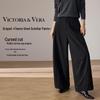 Women's Fleece-Lined Wide-Leg Curved Trousers V9018K02