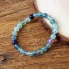8mm Beads Fluorite Bracelet with Natural Stones Charm Jewelry for Women Yoga Meditation Healing Energy Bangle for Man Gift