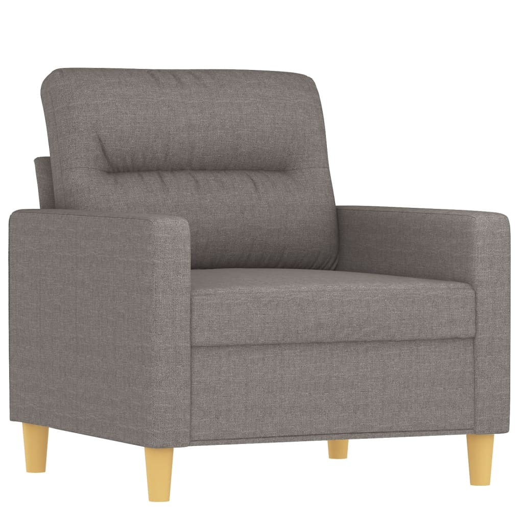 4 Piece Sofa Set with Cushions Taupe Fabric