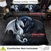 2/ 3 Stück Bettbezug-Set, Tier Schwarz-Weiß Drachen-Druck Bettbezug-Set, König Königin Stil Bettwäsche-Set Maschinenwaschbar