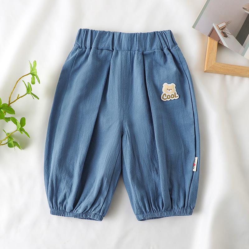 Summer Arrival A-Line Cotton Wide-Leg Lantern Pants with Elastic Cuffs for Babies