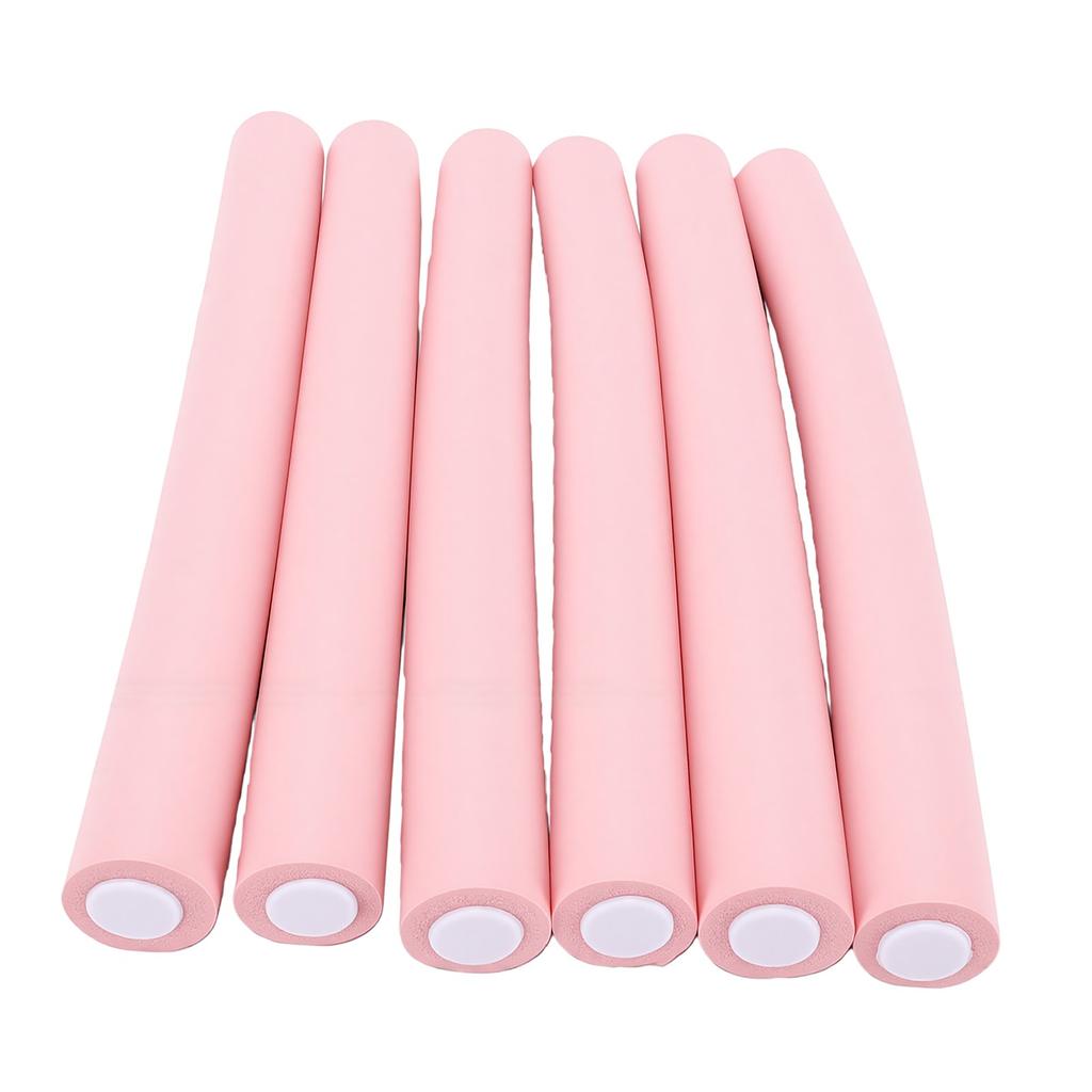 6 Pcs Foam Hair Rollers No Heat Gentle Long Lasting Curls Heatless Curlers for Long Hair Pink