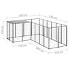 VidaXL Chenil Noir 4,84 m² Acier Enclos pour Chiots Cage Chiens Extérieur 3082211