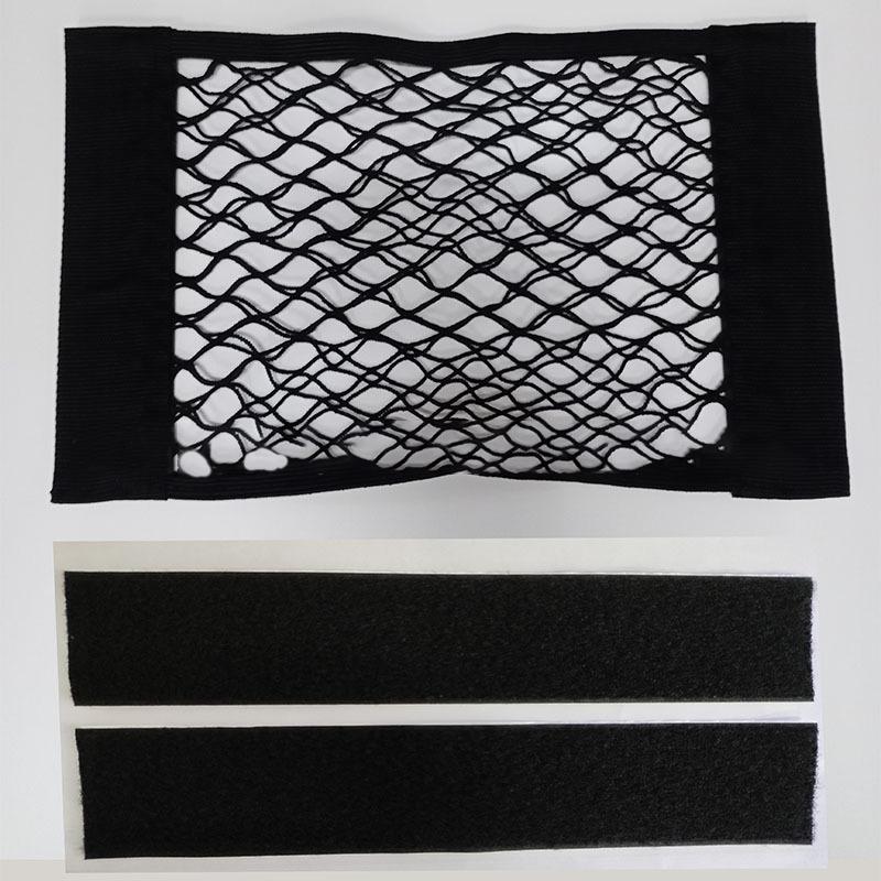 Car Back Rear Trunk Storage Net with Magic Strip Sticker Seat Elastic String Net Mesh Storage Bag Auto Organizer Seat Back Bags
