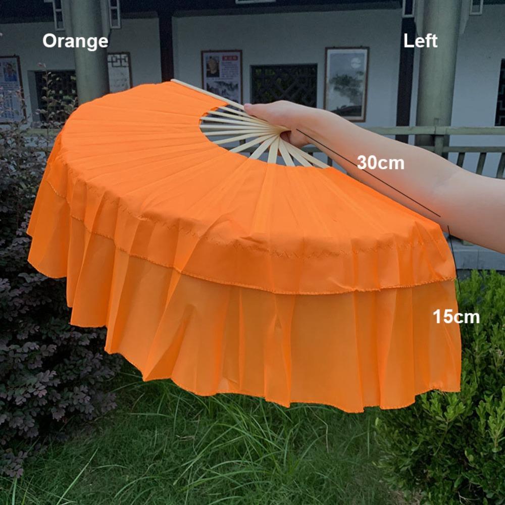 10/15/40cm Half Circle Silk Chinese Short Bellydance Fan  Veil Pairs Yangko Dance Tools