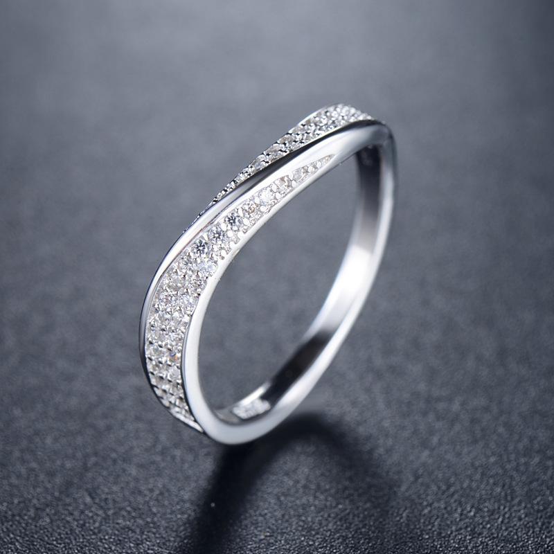 Tancise Classic 925 Sterling Silver  Zircon Ring Ladies Jewelry Wedding Promise Party Gift