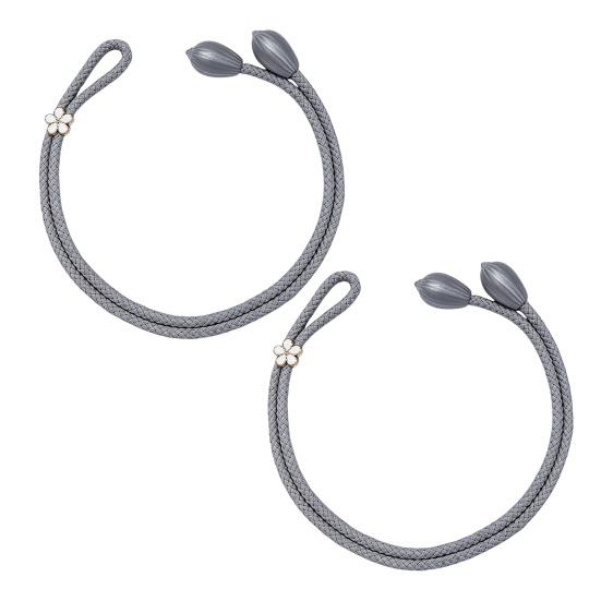 2Pcs Adjustable Curtain Tiebacks Curtain Ties with Flower Slides Cute Charms Boho Curtain