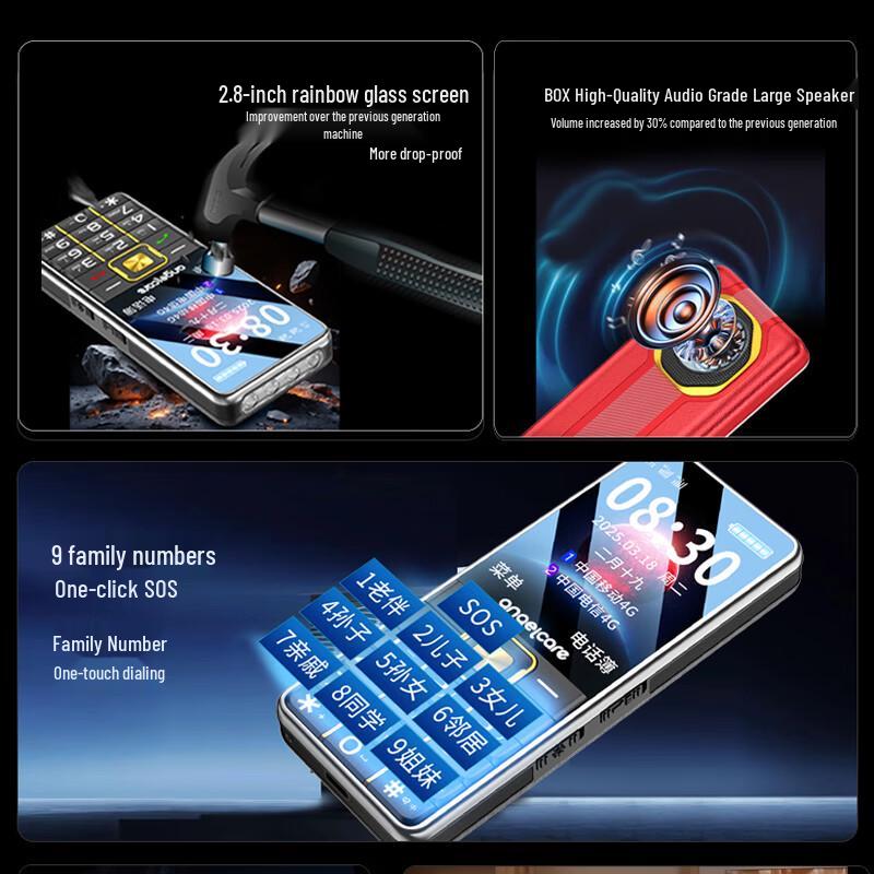 Shouhubao K998 4G Időseknek szánt Gombos Mobiltelefon (CN verzió)