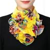 2025 Versatile Women's Scarf Fashion Flower Neck Scarf Luxury Flower Print Contrast Wood Ear Edge Scarf