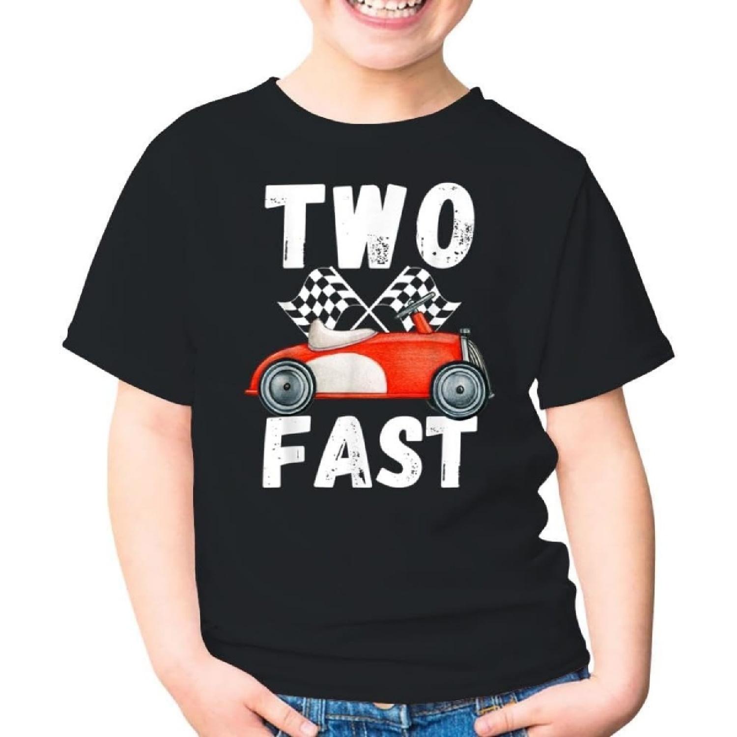 

Two Fast 2 Curious Racing 2nd Birthday Race Car Pit Crew 2 Years Old Toddler Shirt Gift Boys Girls Youth T-Shirt (Black;3T) XXXXXL різнокольоровий