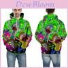 Rick And Morty 3d Digital Print Hooded Sweatshirt For Men Casual Sportswear In Green Gray Black White
